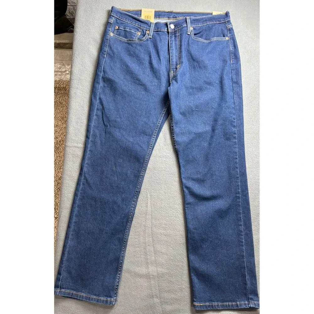 Levi's 514 Straight Jeans Mens 36x30 Blue Stretch Denim Classic Casual NEW